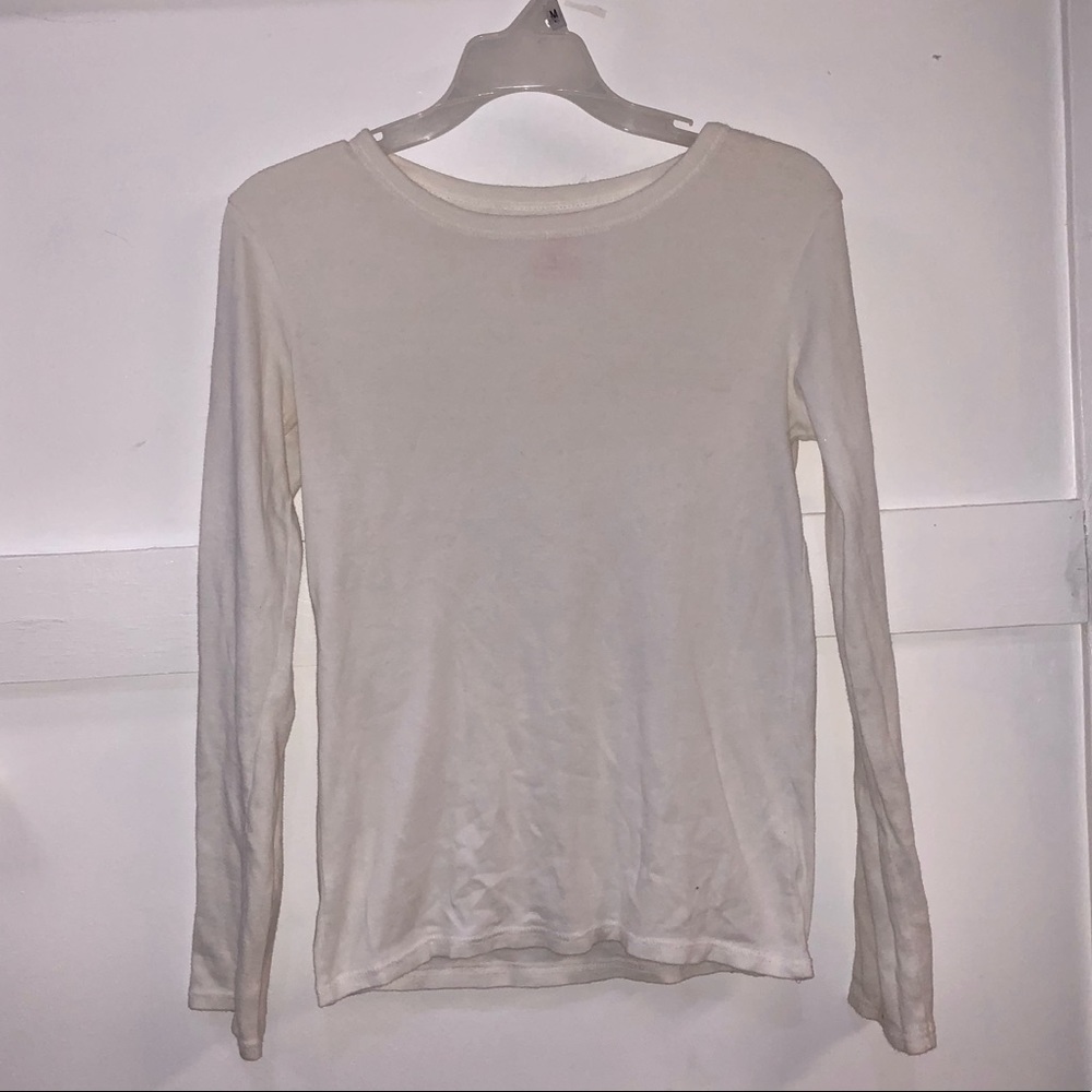 Plain White Long Sleeve - Size Children’s XL (14)